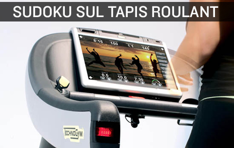 Tapis roulant Technogym con sudoku e giochi